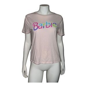 Barbie Girls Pink T-Shirt Logo Short Sleeve Graphic T-Shirt XL 14 EUC